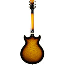 Ibanez AM93QMAYS Artcore Expressionist Series Semi Hollow-Body Electric Guitar (Antique Yellow Sunburst)