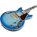 Ibanez AM93QMJBB Artcore Expressionist Series Semi Hollow-Body Electric Guitar (Jet Blue Burst)