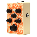 Pédale de préampli pour guitare acoustique ACOUSTICPEDAL orange avec sorties XLR et 1/4" et boucle d'effet tamponnée