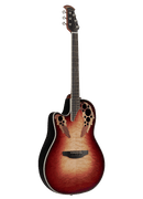 Ovation CE44LX-1R Celebrity Elite Exotic® - Guitare électro-acoustique Lyrachord de profondeur moyenne - Rouge rubis/éclat naturel sur érable matelassé exotique