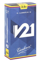 Vandoren CR8035+ Bb Clarinet V21 Reeds Strength 3.5+ (Box of 10)