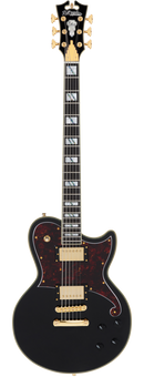 D'Angelico DELUXE ATLANTIC Series Electric Guitar (Solid Black)