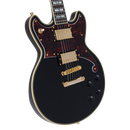 D'Angelico DELUXE BRIGHTON Series Electric Guitar (Solid Black)
