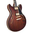 D'Angelico DELUXE DC Semi Hollow-Body Electric Guitar (Satin Brown Burst)