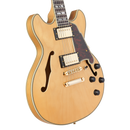 D'Angelico DELUXE MINI DC Series Semi Hollow-Body Electric Guitar (Satin Honey)