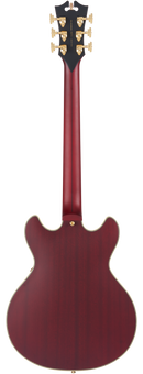 D'Angelico DELUXE MINI DC Series Semi Hollow-Body Electric Guitar (Satin Trans Wine)