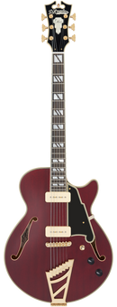 D'Angelico DELUXE SS Semi Hollow-Body Electric Guitar (Satin Trans Wine)