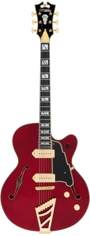 D'Angelico DAE59TCHGT Guitare électrique à corps creux (Trans Cherry)
