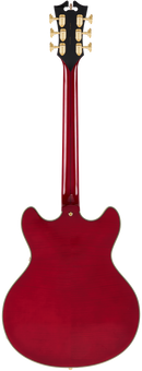 D'Angelico DAEDCTCHGS Guitare électrique semi-creuse (Trans Cherry)