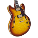 D'Angelico EXCEL DC XT Semi Hollow-Body Electric Guitar (Iced Tea Burst Quilt)