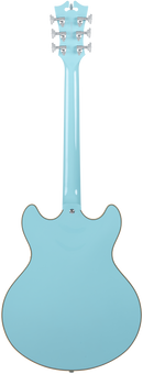 D'Angelico DAPDCSKBCS Guitare électrique semi-creuse (bleu ciel)