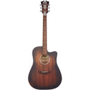 D'Angelico DAPLSD500AGDCP PREMIER BOWERY Series - Bowery LS Dreadnought CE Guitare électrique acoustique - Acajou vieilli