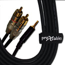 ProX XC-CMR6 Câble audio asymétrique mini TRS 1/8" vers double RCA haute performance - 6 pi.