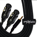 ProX XC-CMXF5 Câble Y audio asymétrique mini TRS-M 3,5 mm vers double XLR-F haute performance - 5 pi.