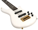 Spector EURO5WHCL Euro 5 Classic - Basse électrique 5 cordes avec double micros simple bobinage - Blanc massif