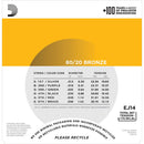 D'Addario EJ14 80/20 BRONZE ACUSTIQUE CORDES DE GUITARE - TOP LIGHT / MAIN-TOO-BOARD 12-56