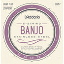 D'Addario EJS57 5-String Banjo Strings Loop End Medium 11-22