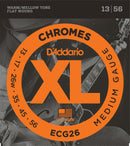 D'Addario ECG26 Chromes Flat Wound Electric Guitar Strings - Medium 13-56