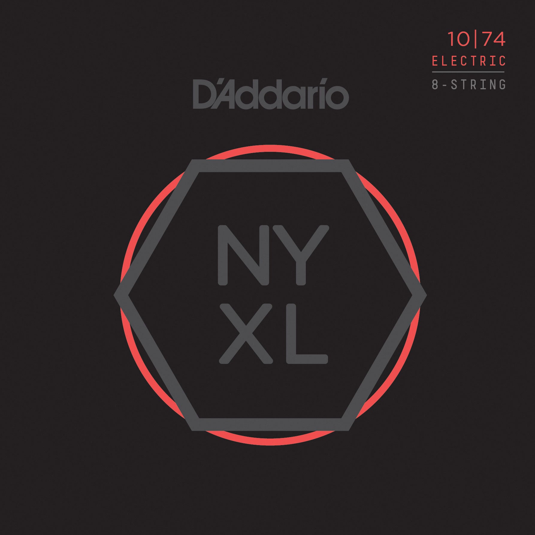 D'Addario NYXL1074 Nickel Wound 8 String Electric Guitar Strings - Lig