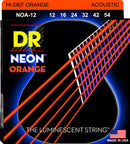 DR Strings NOA-12 NEON Hi-Def Orange Coated Acoustic Strings (12-54)