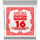 Ernie Ball 1016EB Plain Steel Electric or Acoustic Guitar String - 016P