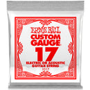 Cordes de guitare électrique ou acoustique Ernie Ball 1017EB en acier uni - 017P