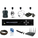 Williams AV FM 557 PRO D WAP Large-Area Dual FM/Wi-Fi Assistive Listening System With 4 FM R37 Receivers (DANTE)