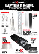 Prox XT-FTP328-656-B Flex Tower ™ Totem Package - réglable 6,56 pieds ou 3,28 pieds avec sac de transport doux