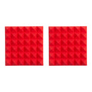 Gator GFW-ACPNL1212PRED-2PK 12x12" Acoustic Pyramid Panel - Red, 2 Pack