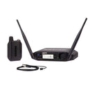 Système sans fil double bande Shure GLXD14+ avec récepteur de table GLXD4+, émetteur Bodypack GLXD1+ et microphone cravate WL93