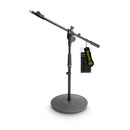 Gravity GR-GMS2222B Short Microphone Stand w/ Round Base and 2-Point Adjustment Telescoping Boom