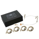 Galaxy Audio HSM8-UBG-4SEN Microphone casque unidirectionnel double oreille beige avec 4 câbles pour Sennheiser