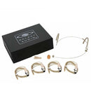 Galaxy Audio HSM8-UBG-4SHU Microphone casque unidirectionnel double oreille beige avec 4 câbles pour Shure