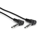 Hosa Technology Stereo Right-Angle 1/4in Male Phone To Right-Angle 1/4in Male Phone TRS Cable - 3ft