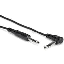 Hosa CSS-103R Stereo Right-Angle 1/4in Male To Straight 1/4in Male TRS Cable - 3ft