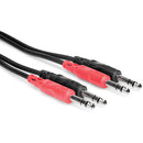 Hosa CSS-201 Dual 1/4in TRS Male To Dual 1/4in TRS Male Stereo Audio Cable - 3.3ft