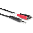 Hosa TRS-201 Stereo 1/4in Male To 2 RCA Male Y-Cable - 3.3ft