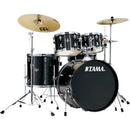 Tama IE52CHBK Imperialstar IE52C Batterie complète 5 pièces avec caisse claire et cymbale Meinl - Hairline Black