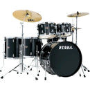 Tama IE62CHBK Imperialstar IE62C Batterie complète 6 pièces avec caisse claire et cymbales Meinl - Hairline Black