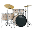 Tama IE62CNZW Imperialstar IE62C Batterie complète 6 pièces avec caisse claire et cymbales Meinl - Enveloppement en bois de zèbre naturel