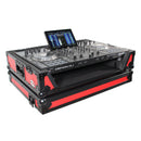 Prox XS-Prime4 WRB Flight Case pour Denon Prime 4 Système DJ autonome avec roues (noir sur rouge)