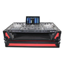 Prox XS-Prime4 WRB Flight Case pour Denon Prime 4 Système DJ autonome avec roues (noir sur rouge)