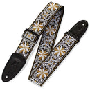 Levy’s M8HT-13 60’s Hootenanny Jacquard Weave Guitar Strap - 2″ (Gold Pattern)