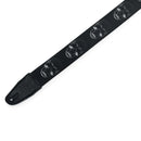 Levy's MPD2-112 Sangle de guitare en polyester – 5,1 cm (motif crâne scanné noir et blanc)