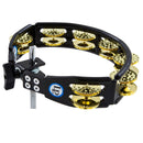 Latin Percussion LP179 Tambourin Cyclope montable avec cymbales en laiton alvéolées (noir)