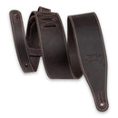 Levy's M17BAS Pull-Up Butter Leather Guitar Strap - 2.5" (Dark Brown)