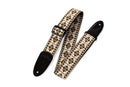 Levy's M8HT-07 60's Hootenanny Jacquard Weave Guitar Strap - 2" (Gold & White Motif)