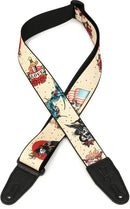 Levy's MP2TAT Poly Tattoo Guitar Strap -  2" (Old School)