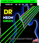 DR Handmade Strings NGB5-40 Cordes de basse à 5 cordes avec revêtement vert fluo – Légères (40-120)