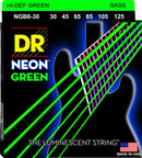 DR Handmade Strings NGB6-30 Cordes de basse 6 cordes avec revêtement vert fluo – Medium (30-125)